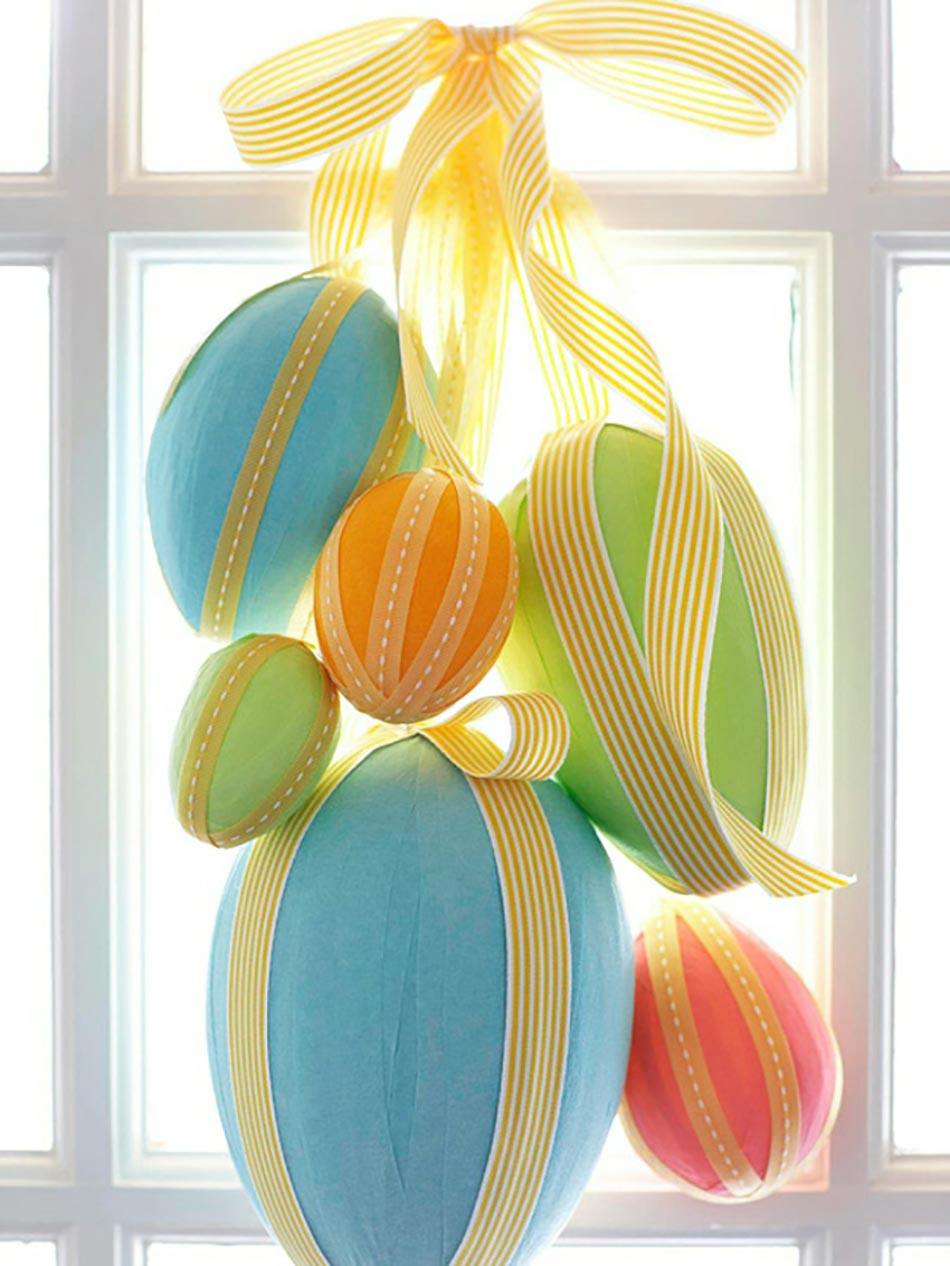 décoration de pâques suspension d'œufs 