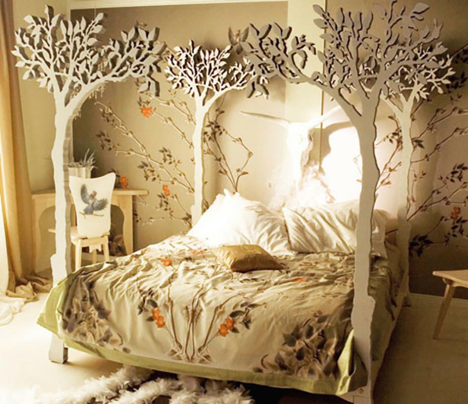 lit design original arbres
