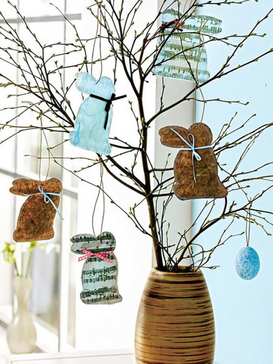 déco arbre aux lapins de Pâques