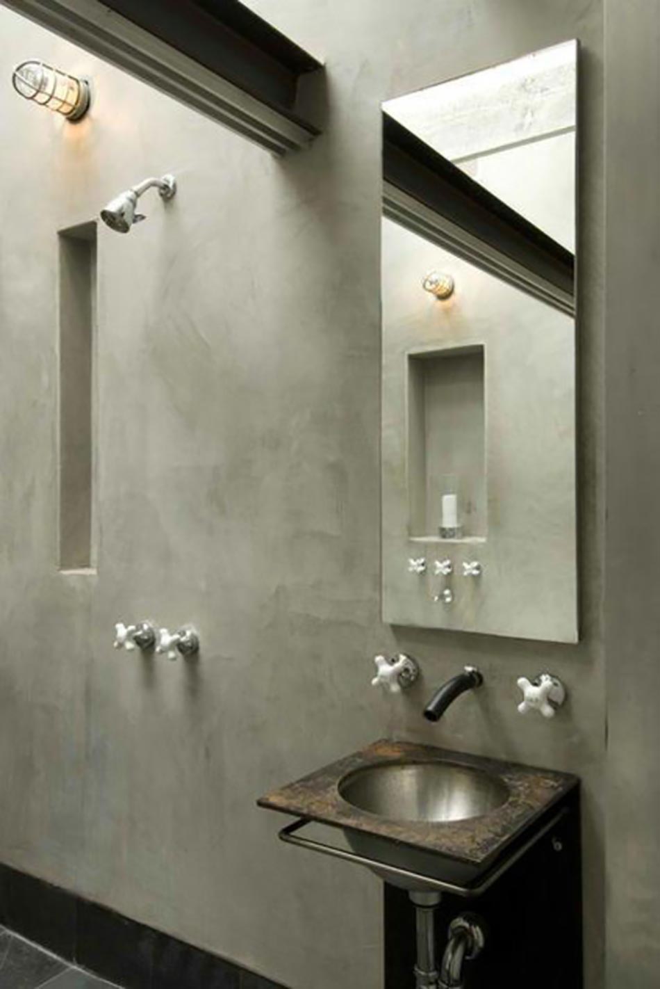 salle de bain design très béton
