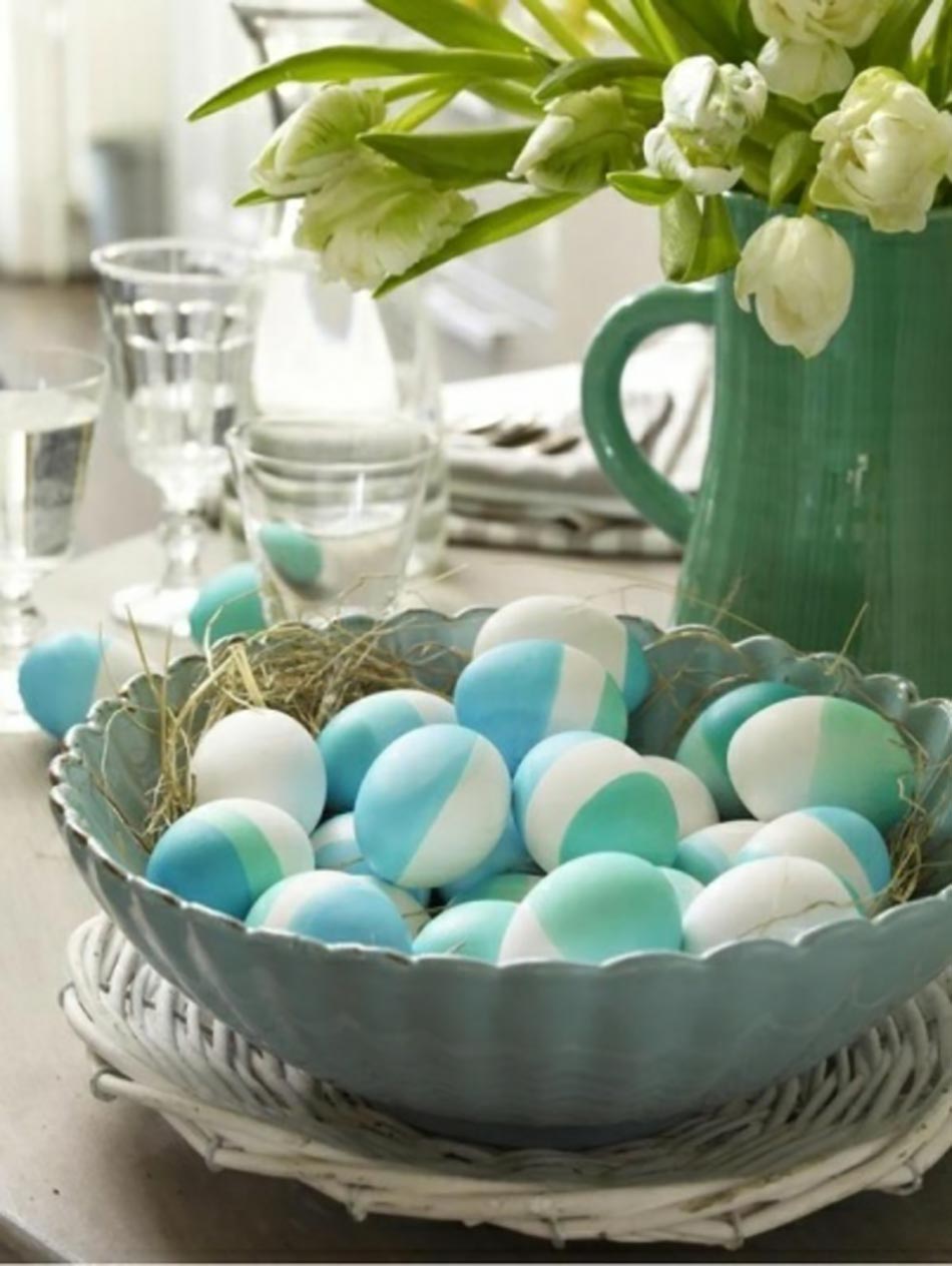 originales idées déco Pâques en turquoise
