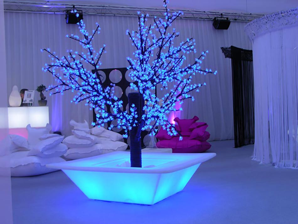 slide banc et pot lumineux
