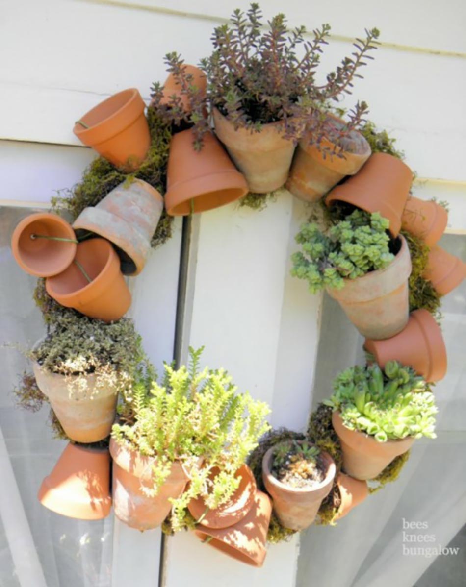 Décoration originale en pots de fleurs