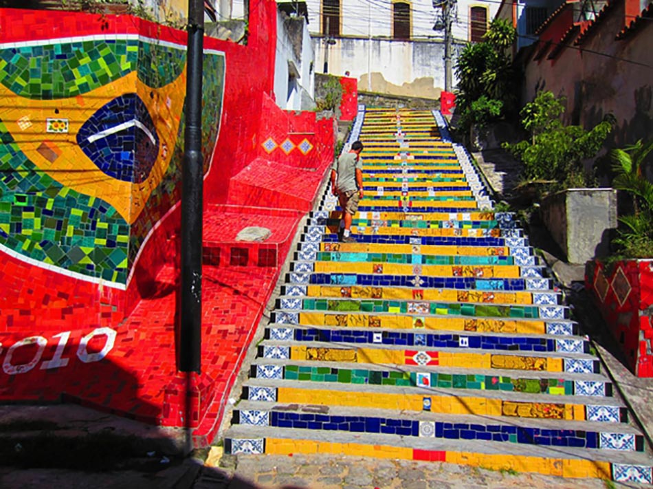 Escalier street art à Rio de Janeiro - Brésil