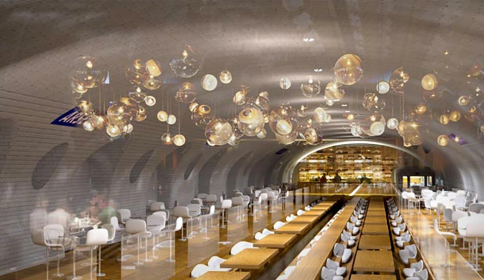 Station de métro transformée en restaurant