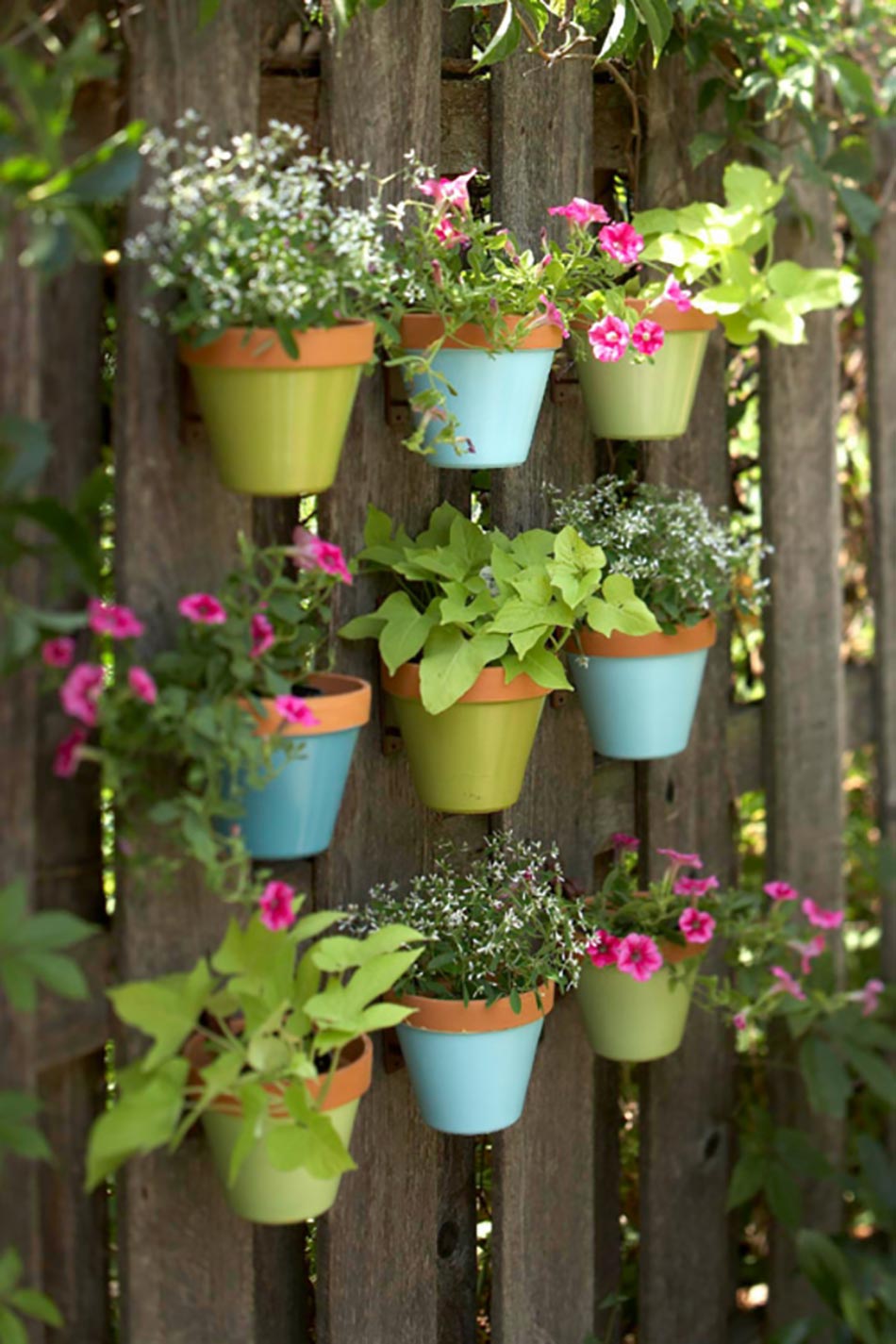 Pots de fleurs multicolores déco jardin
