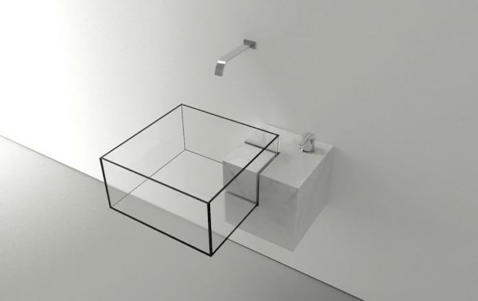ameublement salle de bain vasque transparent