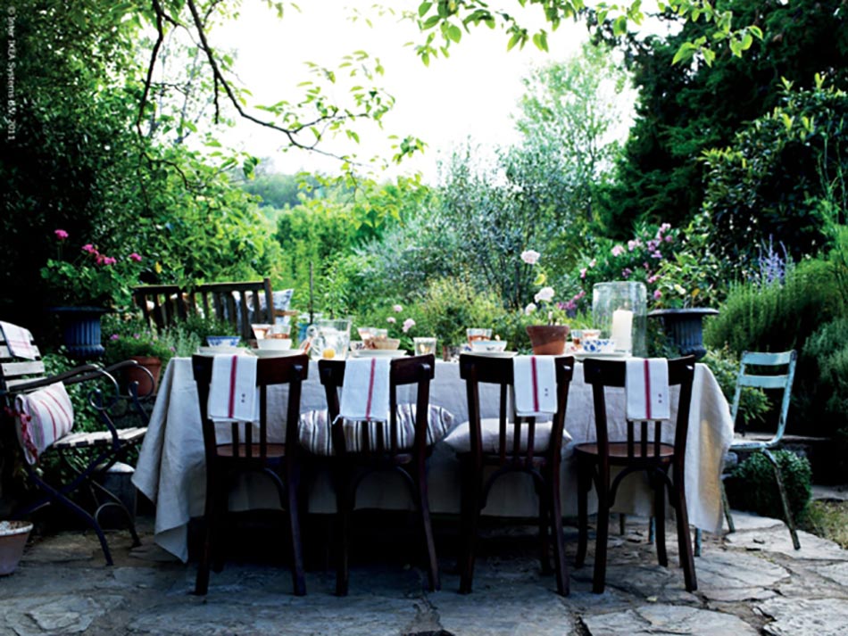Decoration de table inspirée par la vie à la campagne