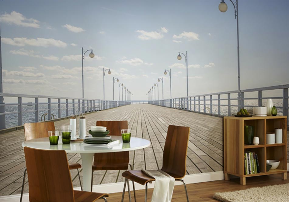 Papier peint panoramique – promenade au bord de la mer