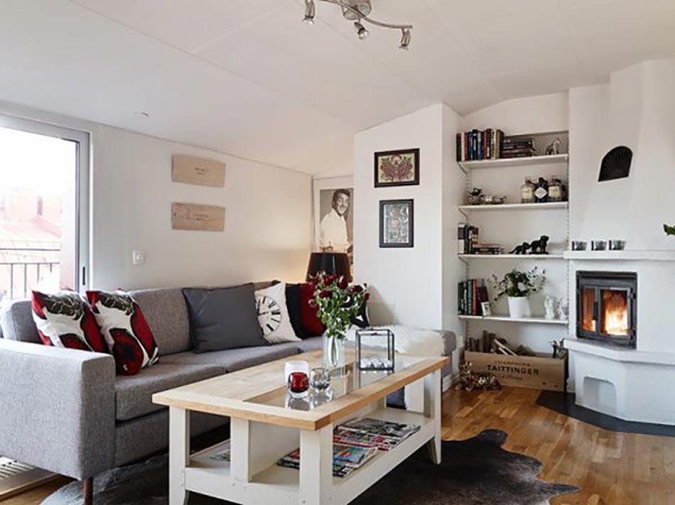 Meuble design simple et ambiance en blanc et gris