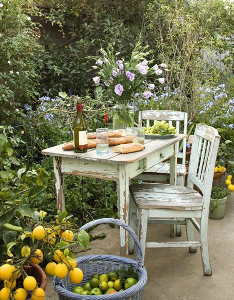 mobilier de jardin rustique