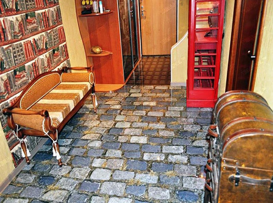 pavés de rue en revêtement de sol en 3D