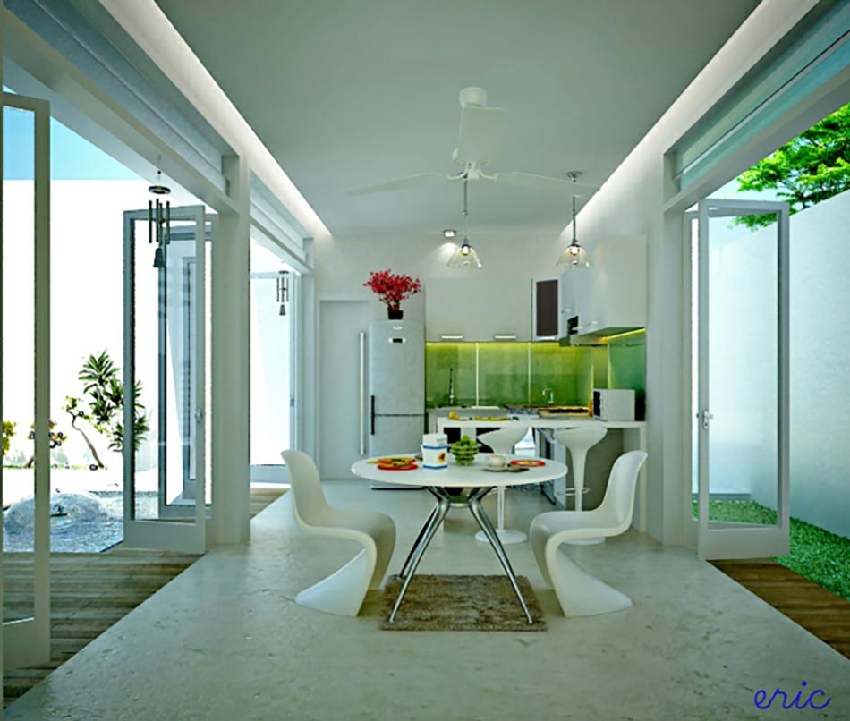 design contemporain futuriste pour cette salle à manger