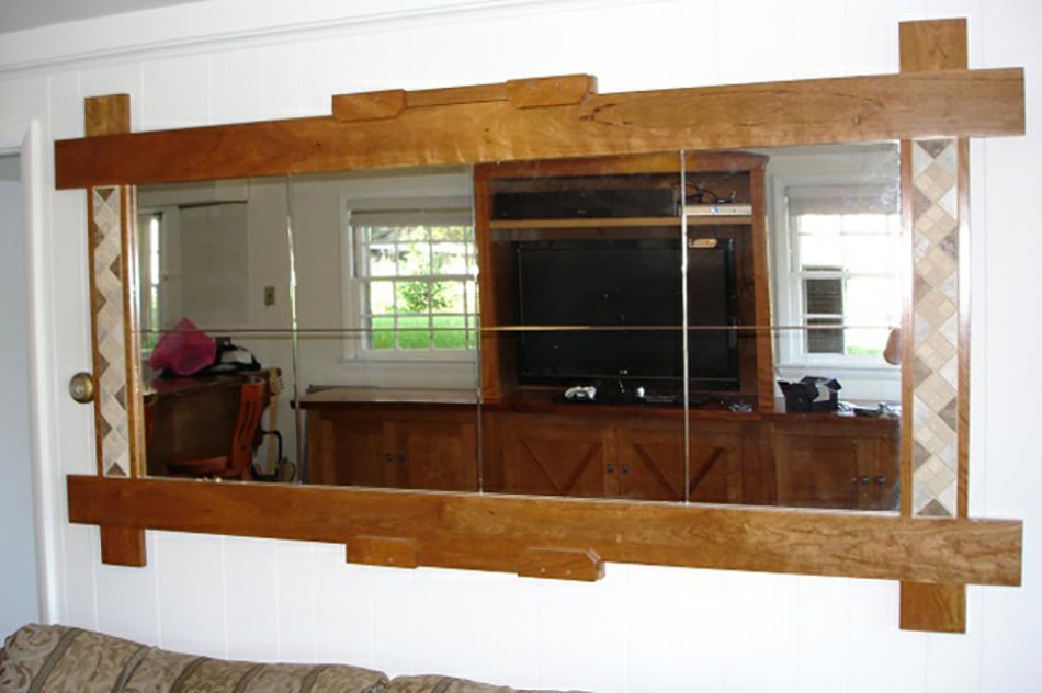miroir rétro en bois 