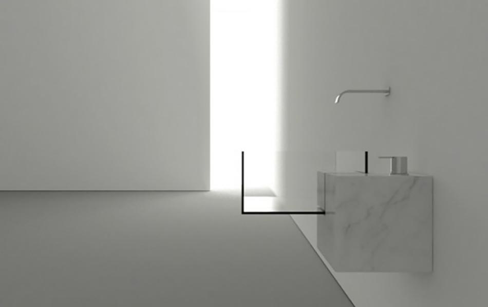 salle de bain ameublement socle marbre