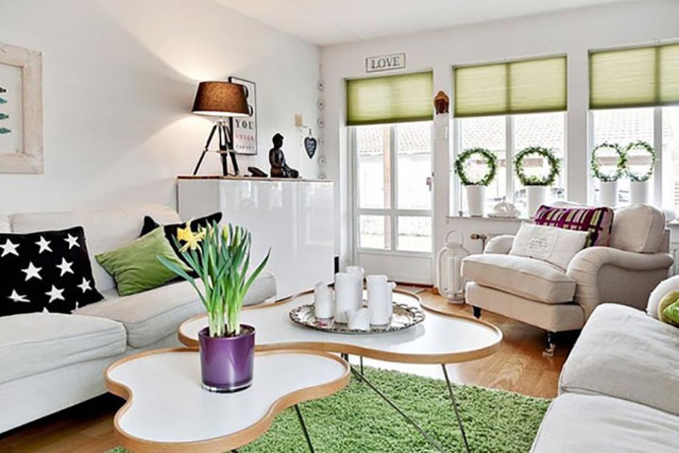 Verdure et blancheur pour un décor meuble design