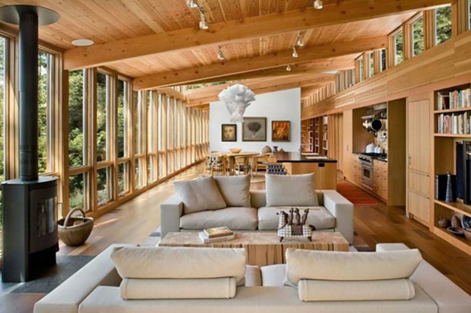 chalet en bois lumineux luxe