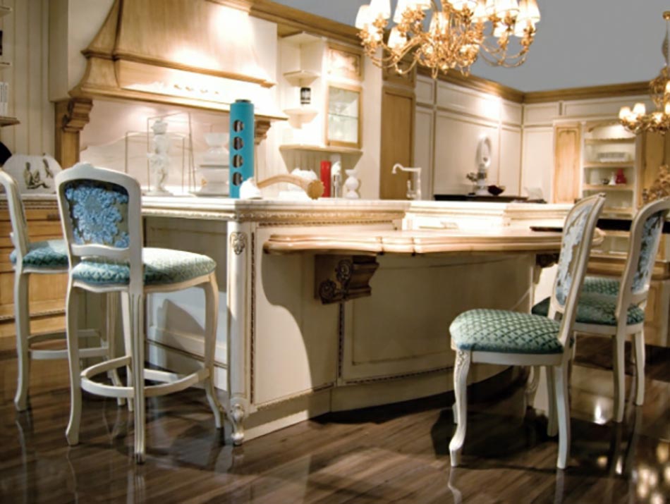 Splendide ameublement baroque pour une cuisine de luxe mobilier de cuisine design baroque