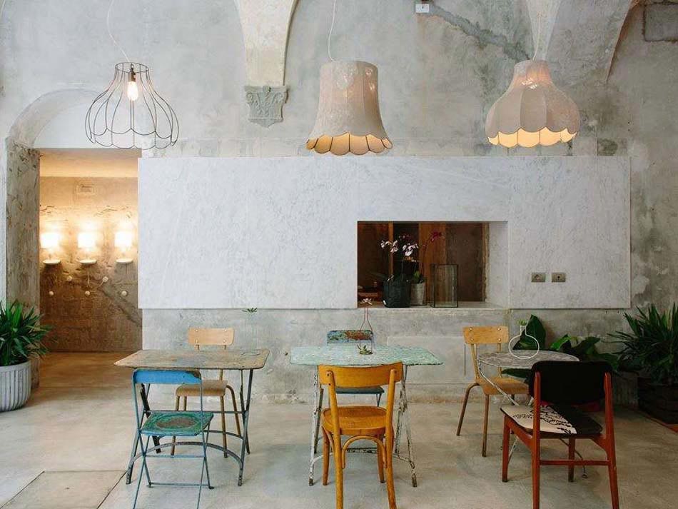 salle de table déco industrielle brut restaurant florence