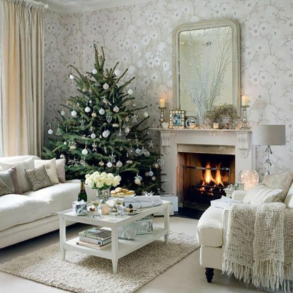 arbre sapin de Noël décoré chic style minimaliste