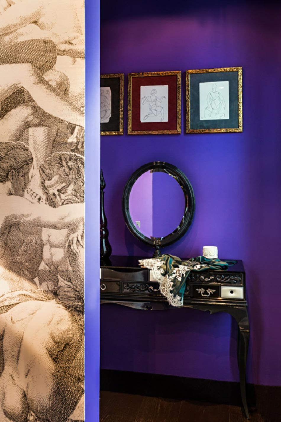 architecte d'intérieur maria katkova couloir en mauve