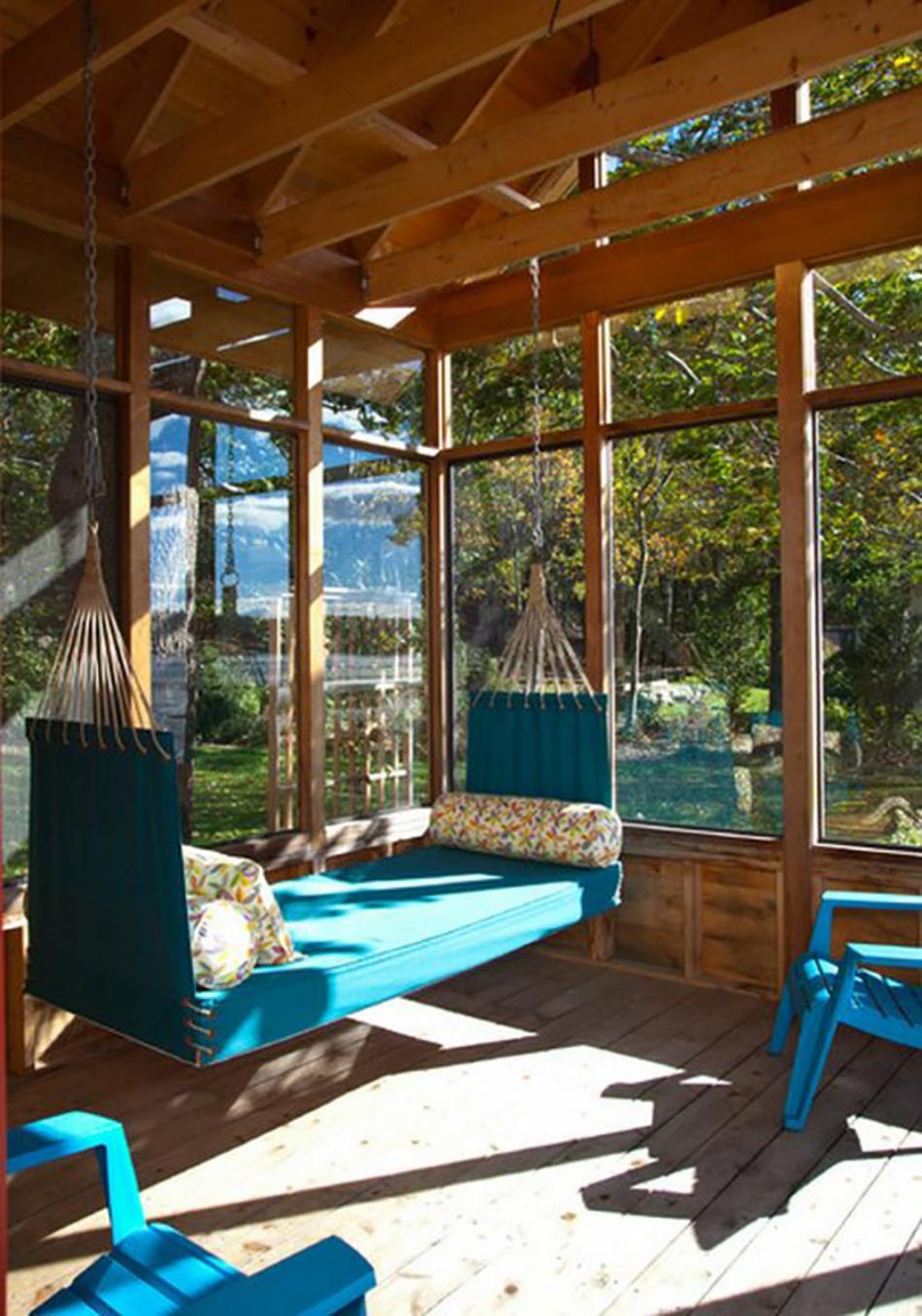 chalet rustique balançoire adulte