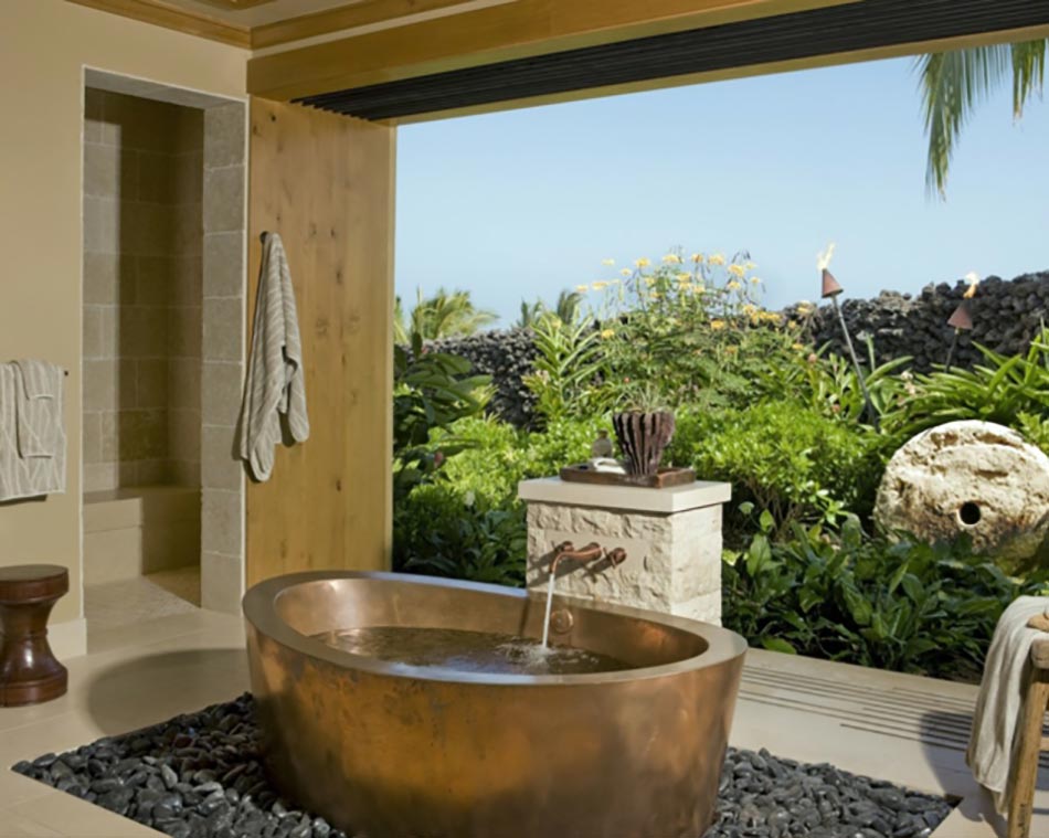 baignoire cuivre luxe salle de bain