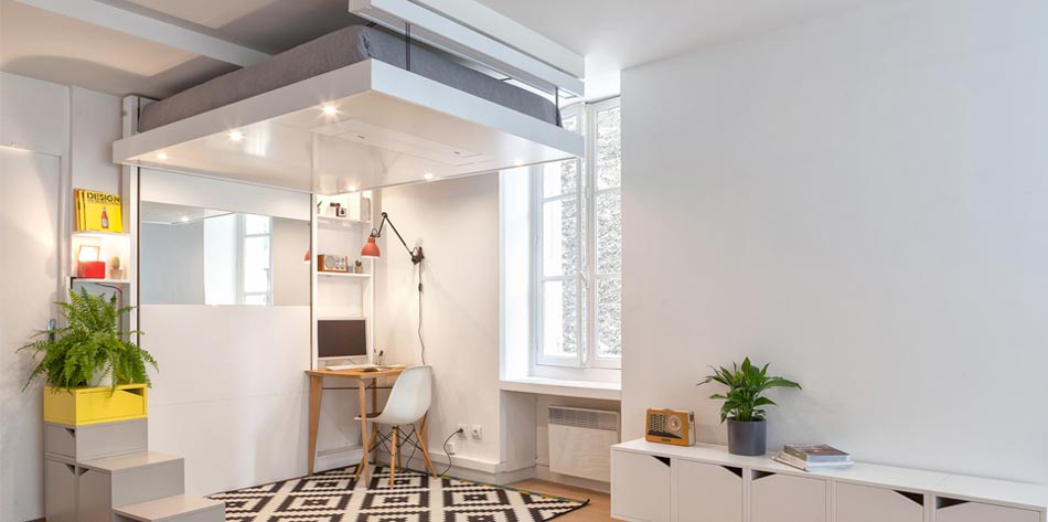 intérieur moderne avec un lit escamotable design