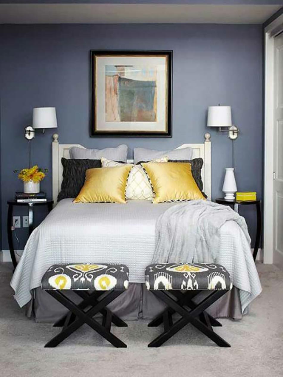 chambre à coucher en bleut et jeune british