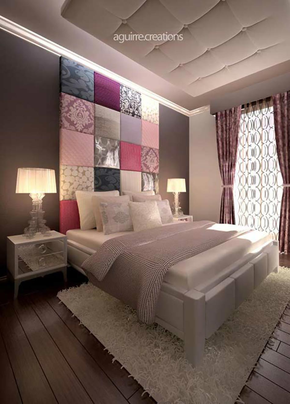 chambre à coucher design tête de lit original