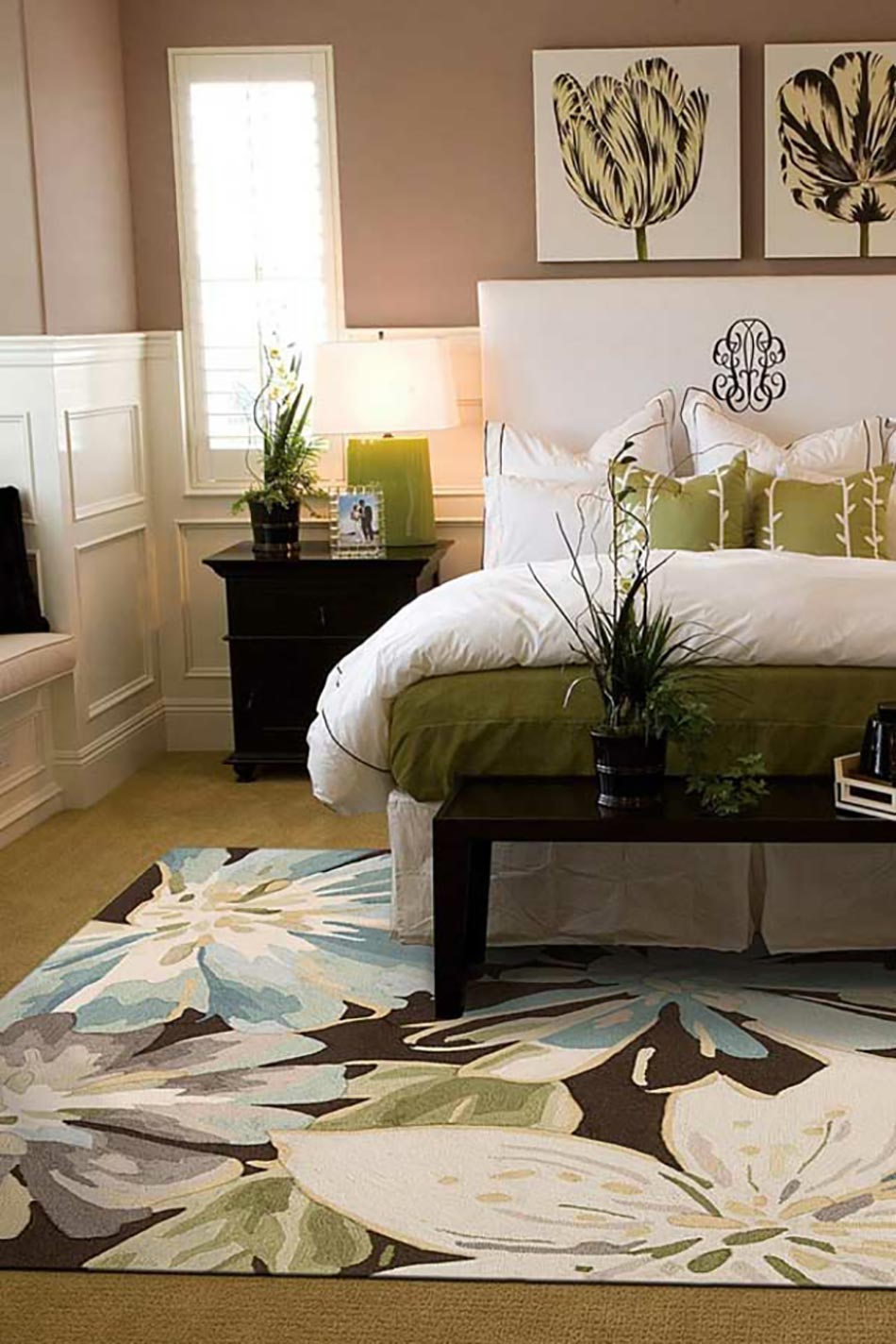 design chambre à coucher thématique florale
