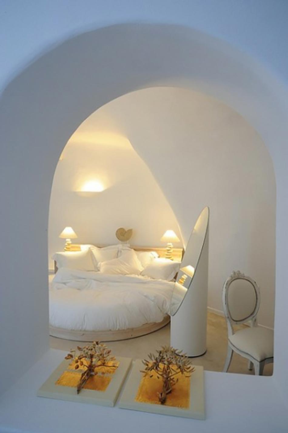 Chambre d'hôtel architecture arrondie