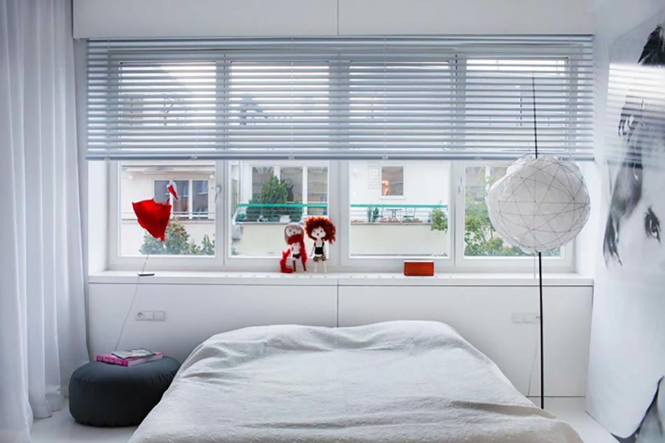 Petite chambre en blanc au design épuré chambre moderne en blanc