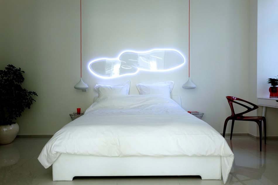 chambre panneau tête de lit lumineux