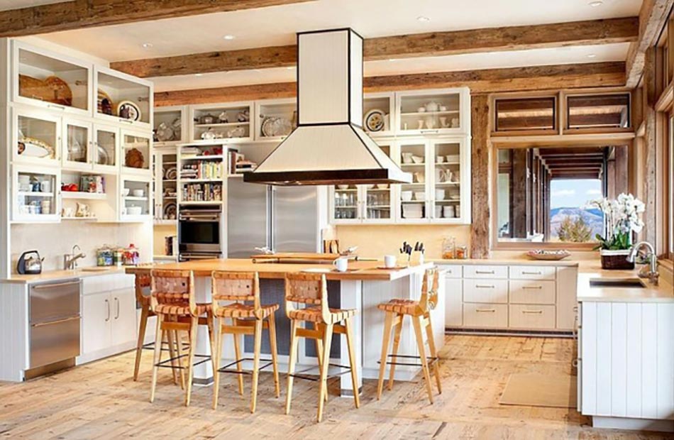 cuisine ouverte salle à manger design contemporaine bois