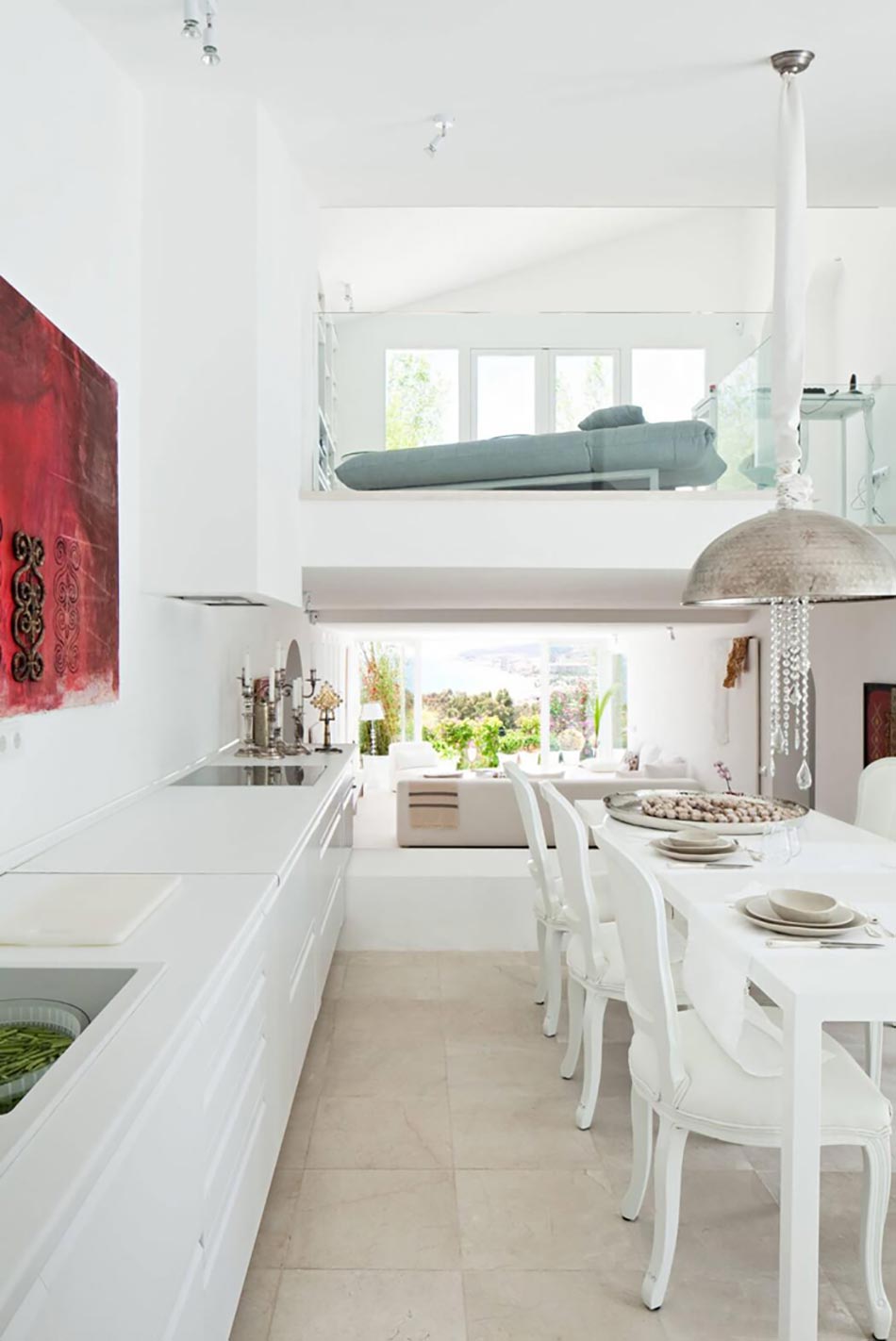 Cuisine et salle à manger design élégant blanc