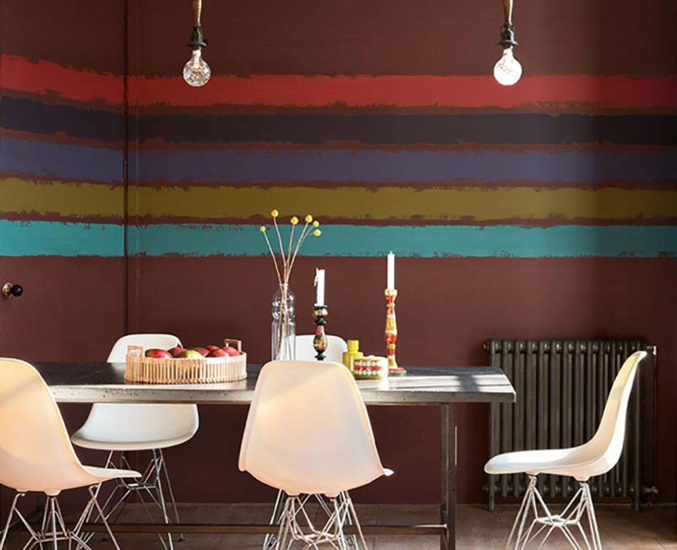 mur peints rayures déco maison