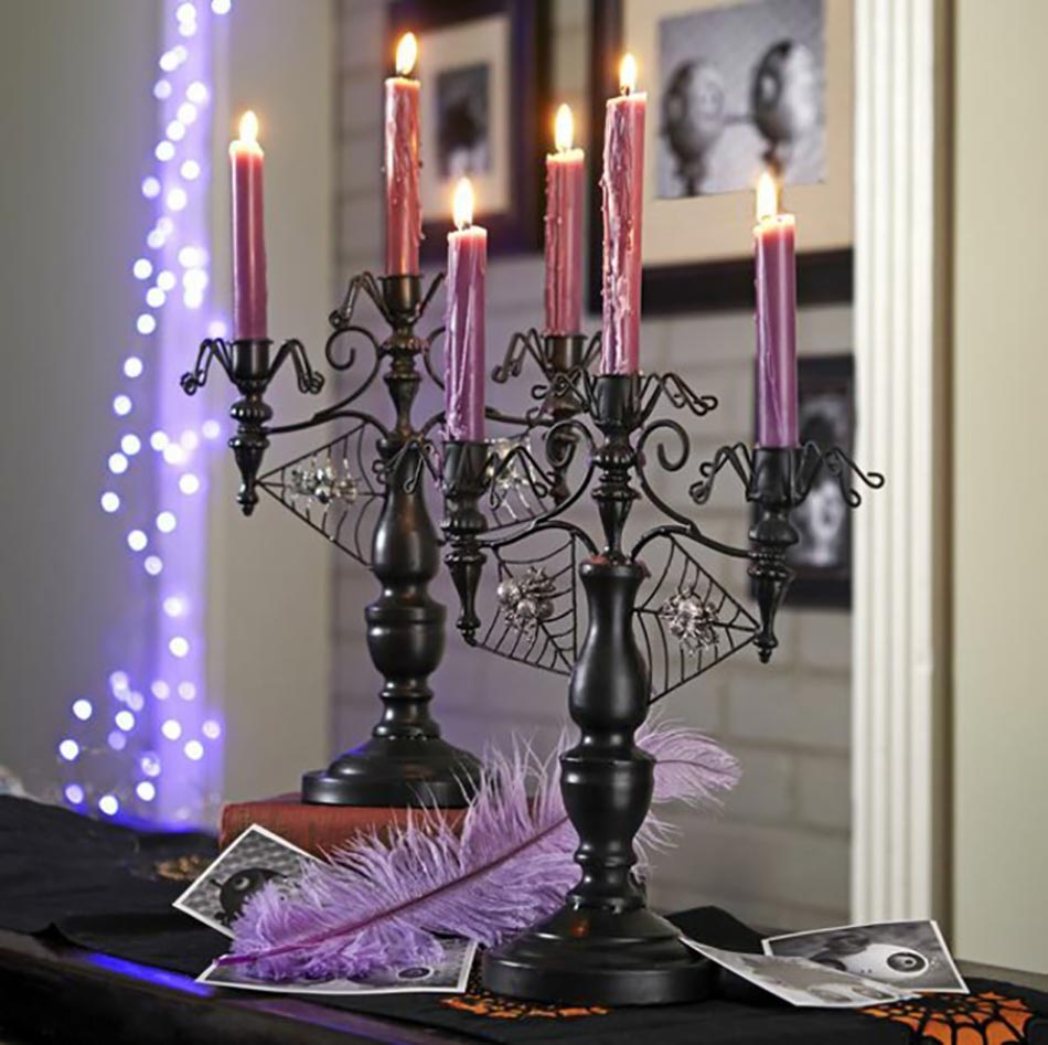 décoration pour halloween chandelier glamour noir design