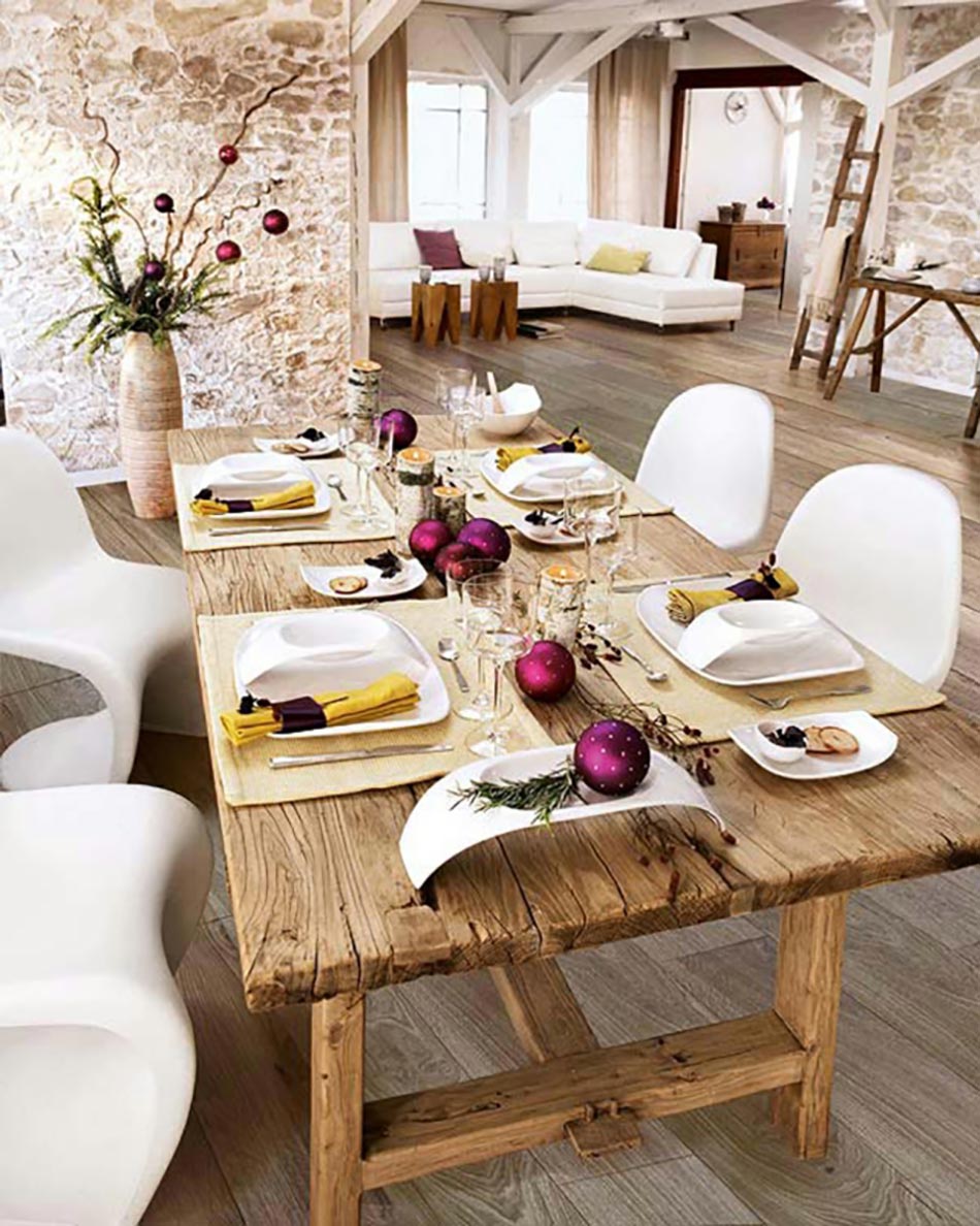 couleurs et déco table de noel personnalisée