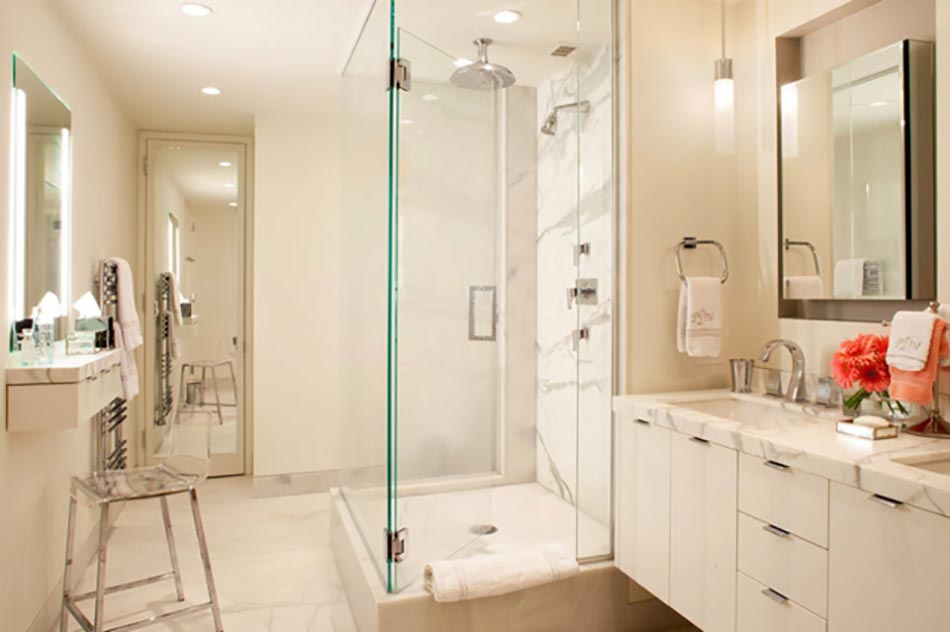 salle de bain design cabine de douche en marbre