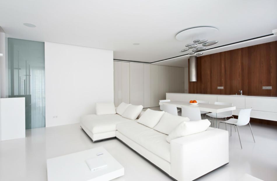 séjour contemporain design intérieur blanc