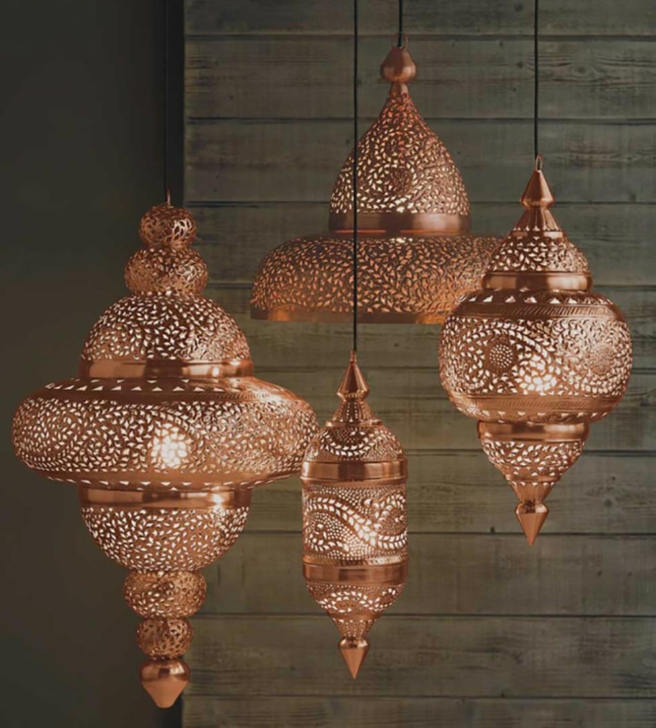 design oriental suspensions cuivre