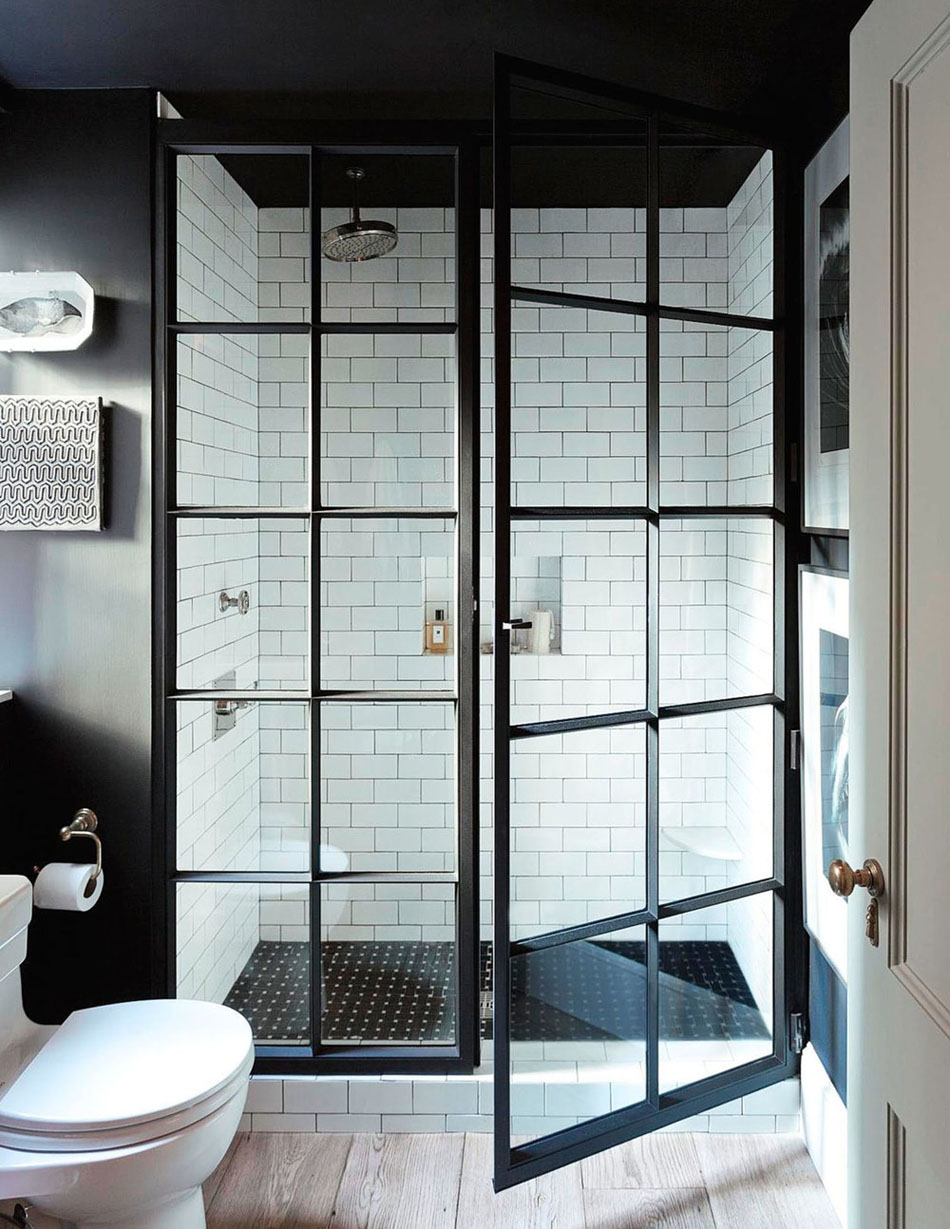 douche parois porte verrière design industriel salle de bain