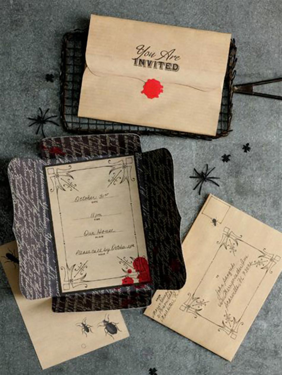 Invitation faireparts esprit ancien original Halloween party