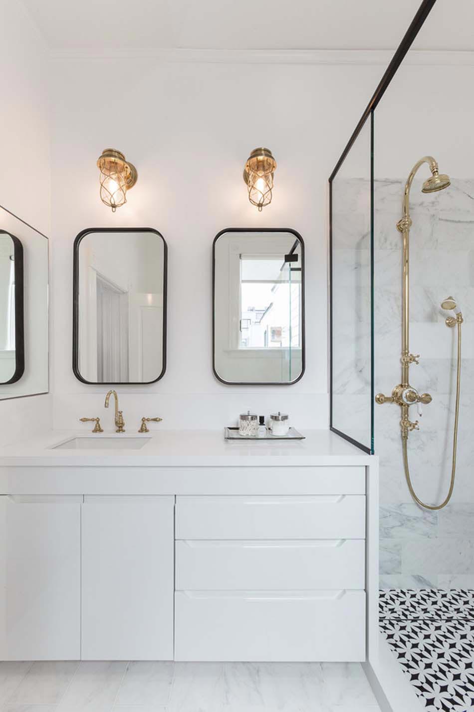 salle de bain design luxe marbre blanc