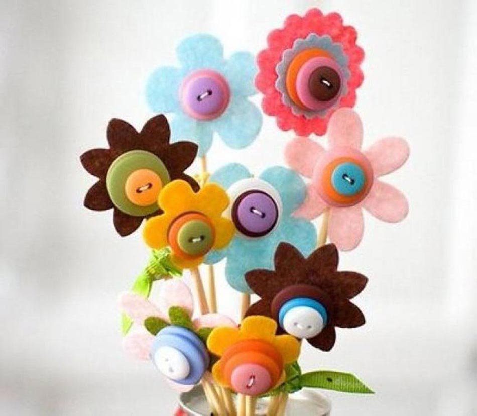 fabriquer fleurs avec boutons belle maison