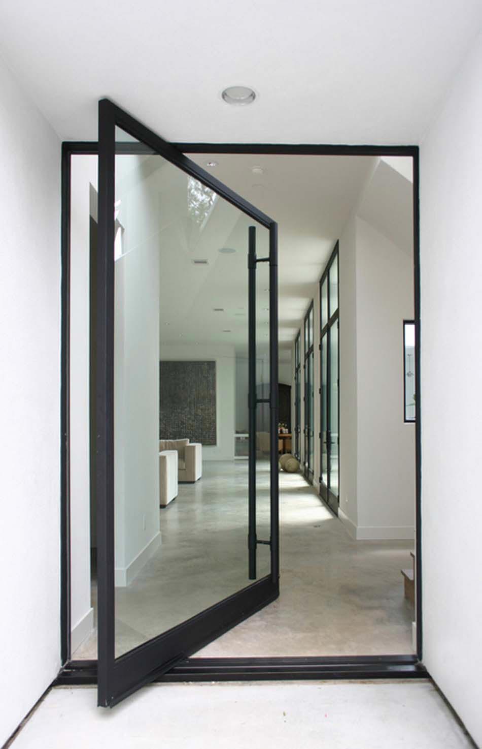 porte d'entrée maison d'architecte en verre