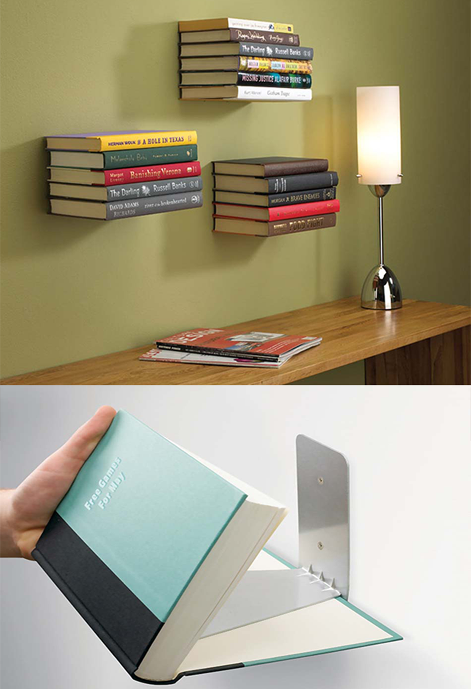 Décorer les murs ou ranger de façon originale nos livres – à vous de choisir rangement livres mur concept original