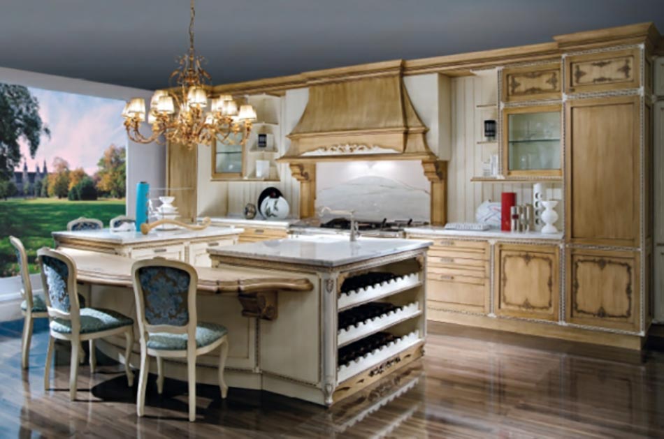 Belle et moderne cuisine aménagée dans un design de néo baroque cuisine influence baroque