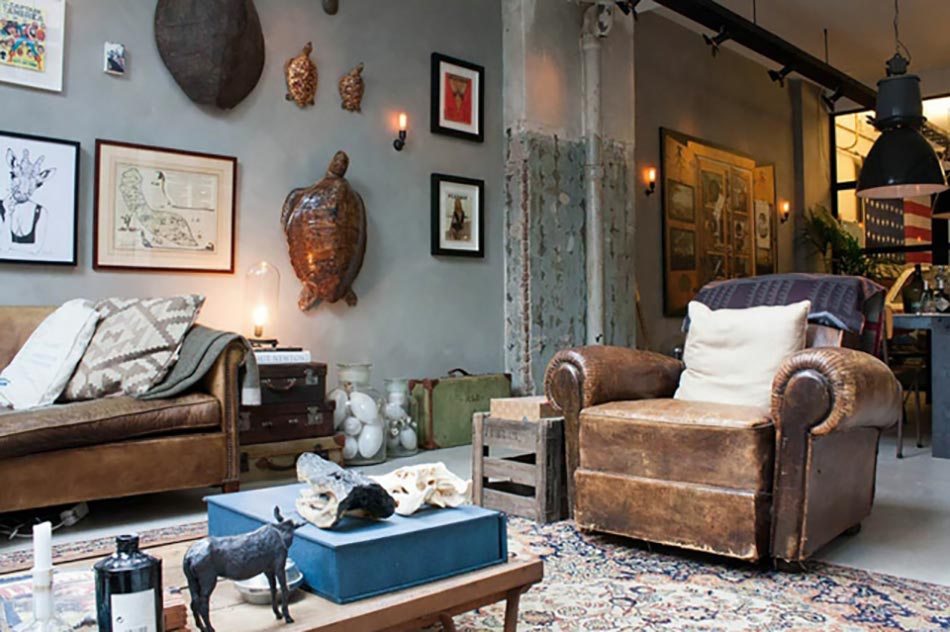 séjour aménagé décoré design intérieur maison éclectique